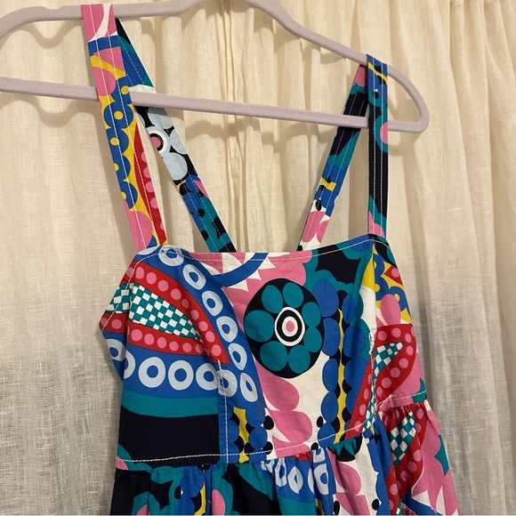 J CREW TALITHA RATTI APRON KALEIDOSCOPE FLORAL POPLIN TIERS MAXI DRESS size 6 - Picture 8 of 13